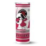 personalized toronto raptors snoopy dog red white skinny tumbler best selling 1.webp