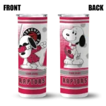 personalized toronto raptors snoopy dog red white skinny tumbler best selling 1.webp