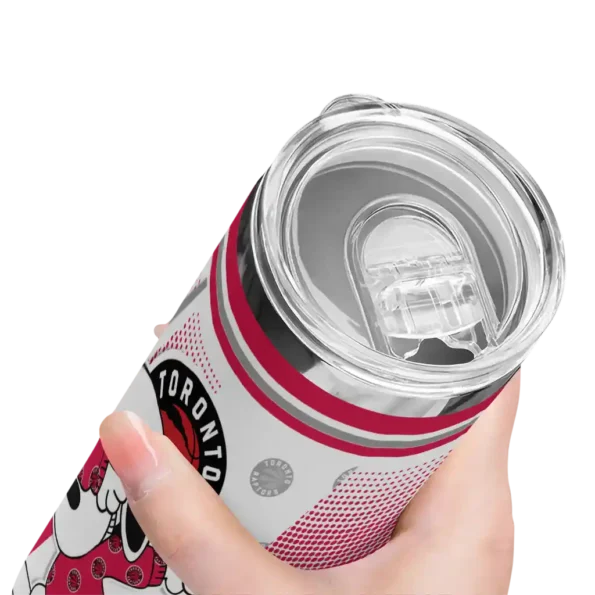 personalized toronto raptors snoopy dog red white skinny tumbler high quality.webp
