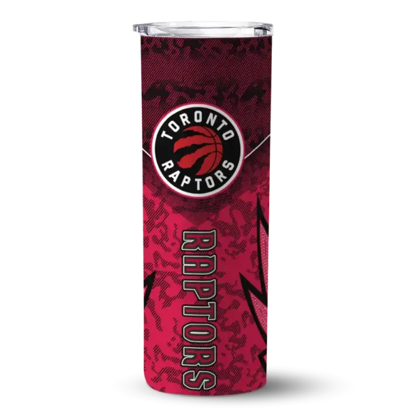 personalized toronto raptors spiral burst print red skinny tumbler best selling 1.webp