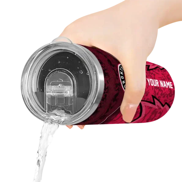 personalized toronto raptors spiral burst print red skinny tumbler latest model.webp