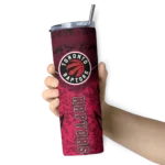 personalized toronto raptors spiral burst print red skinny tumbler best selling 1.webp