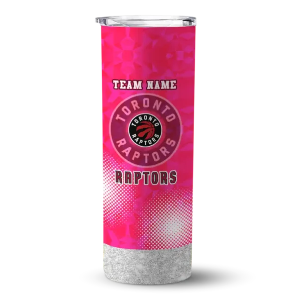 personalized toronto raptors starburst tiles red skinny tumbler best selling 1.webp