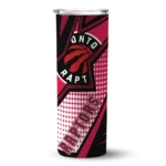 personalized toronto raptors web stripes red white skinny tumbler best selling 1.webp