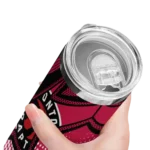 personalized toronto raptors web stripes red white skinny tumbler best selling 1.webp