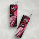 personalized toronto raptors web stripes red white skinny tumbler best selling 1.webp