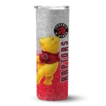 personalized toronto raptors winnie the pooh red gray skinny tumbler best selling 1.webp