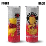 personalized toronto raptors winnie the pooh red gray skinny tumbler best selling 1.webp
