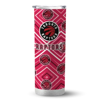 personalized toronto raptors zipper leopard red skinny tumbler best selling 1.webp