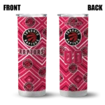 personalized toronto raptors zipper leopard red skinny tumbler best selling 1.webp