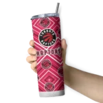 personalized toronto raptors zipper leopard red skinny tumbler best selling 1.webp