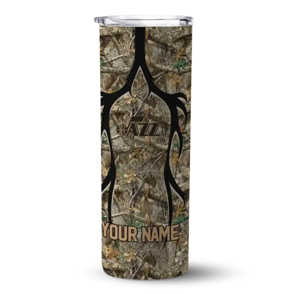 personalized utah jazz antler flow camo skinny tumbler best selling 1.webp