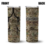 personalized utah jazz antler flow camo skinny tumbler best selling 1.webp