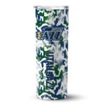 personalized utah jazz claw marks navy white skinny tumbler best selling 1.webp