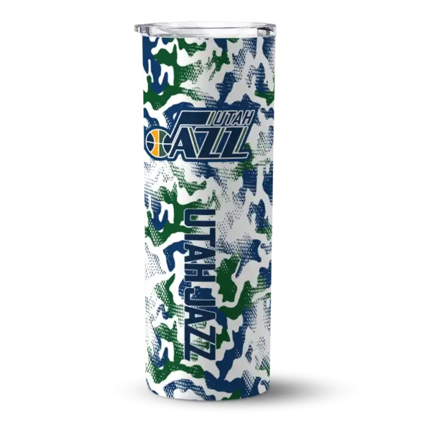 personalized utah jazz claw marks navy white skinny tumbler best selling 1.webp