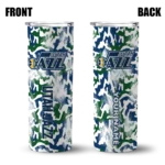 personalized utah jazz claw marks navy white skinny tumbler best selling 1.webp