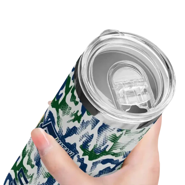 personalized utah jazz claw marks navy white skinny tumbler high quality.webp