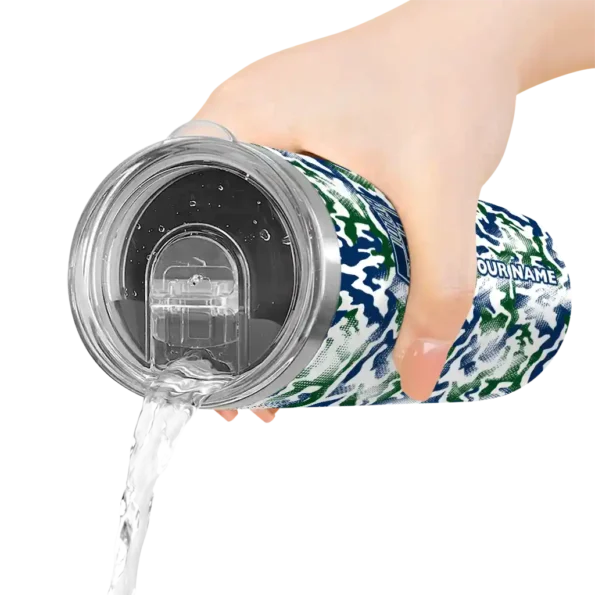 personalized utah jazz claw marks navy white skinny tumbler latest model.webp