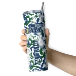 personalized utah jazz claw marks navy white skinny tumbler best selling 1.webp