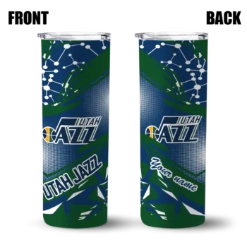 personalized utah jazz helmet clash navy skinny tumbler fashion forward.webp