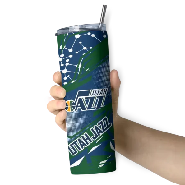 personalized utah jazz helmet clash navy skinny tumbler premium grade.webp