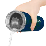 personalized utah jazz metallic grid navy skinny tumbler best selling 1.webp
