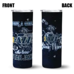 personalized utah jazz rose romance navy black skinny tumbler best selling 1.webp