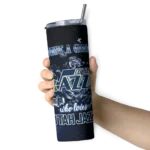 personalized utah jazz rose romance navy black skinny tumbler best selling 1.webp