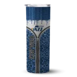 personalized utah jazz sparkle drip navy skinny tumbler best selling 1.webp