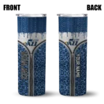 personalized utah jazz sparkle drip navy skinny tumbler best selling 1.webp
