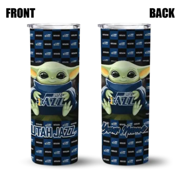 personalized utah jazz yoda cozy navy black skinny tumbler fashion forward.webp