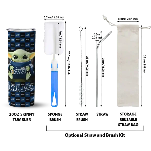 personalized utah jazz yoda cozy navy black skinny tumbler new arrival.webp
