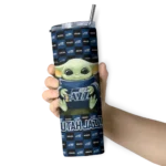 personalized utah jazz yoda cozy navy black skinny tumbler best selling 1.webp