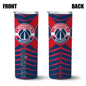 personalized washington wizards camo texture blue skinny tumbler fashion forward.webp