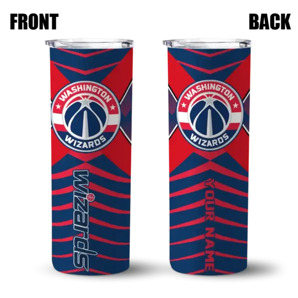 personalized washington wizards camo texture blue skinny tumbler fashion forward.webp