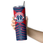 personalized washington wizards camo texture blue skinny tumbler best selling 1.webp