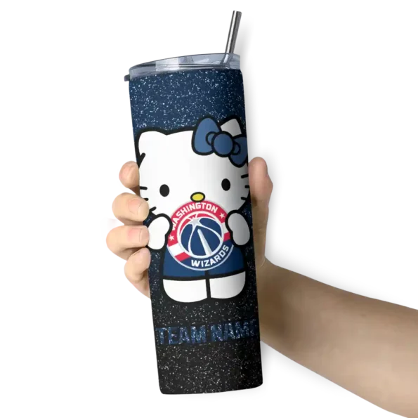 personalized washington wizards hello kitty blue black skinny tumbler premium grade.webp