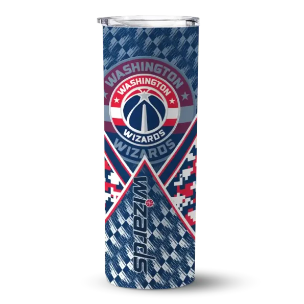 personalized washington wizards monogram burst blue white skinny tumbler best selling 1.webp