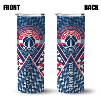 personalized washington wizards monogram burst blue white skinny tumbler fashion forward.webp