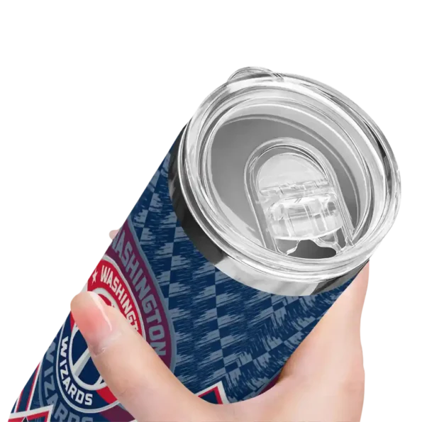 personalized washington wizards monogram burst blue white skinny tumbler high quality.webp