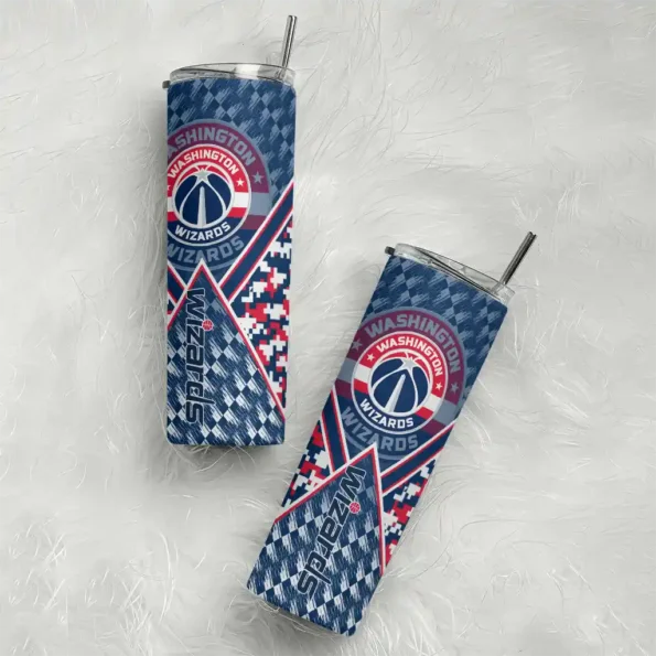 personalized washington wizards monogram burst blue white skinny tumbler top rated.webp