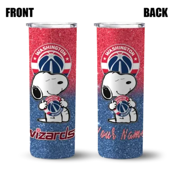personalized washington wizards snoopy attitude blue skinny tumbler fashion forward.webp