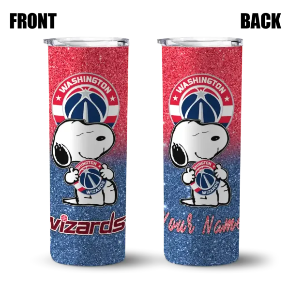 personalized washington wizards snoopy attitude blue skinny tumbler fashion forward.webp