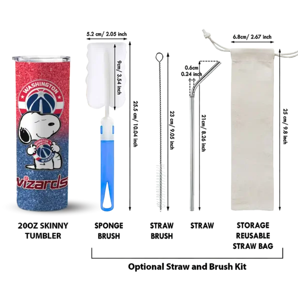 personalized washington wizards snoopy attitude blue skinny tumbler new arrival.webp