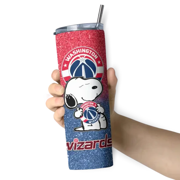 personalized washington wizards snoopy attitude blue skinny tumbler premium grade.webp