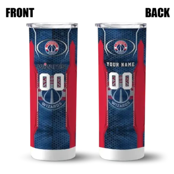 personalized washington wizards stacked diamond blue skinny tumbler fashion forward.webp