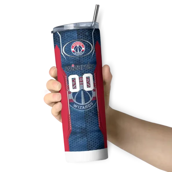 personalized washington wizards stacked diamond blue skinny tumbler premium grade.webp