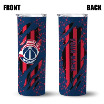 personalized washington wizards star pop blue black skinny tumbler fashion forward.webp