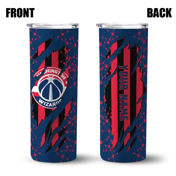 personalized washington wizards star pop blue black skinny tumbler fashion forward.webp
