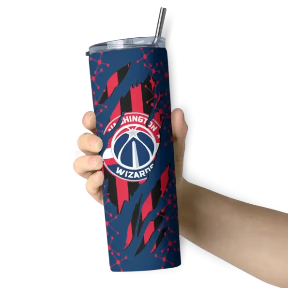 personalized washington wizards star pop blue black skinny tumbler premium grade.webp